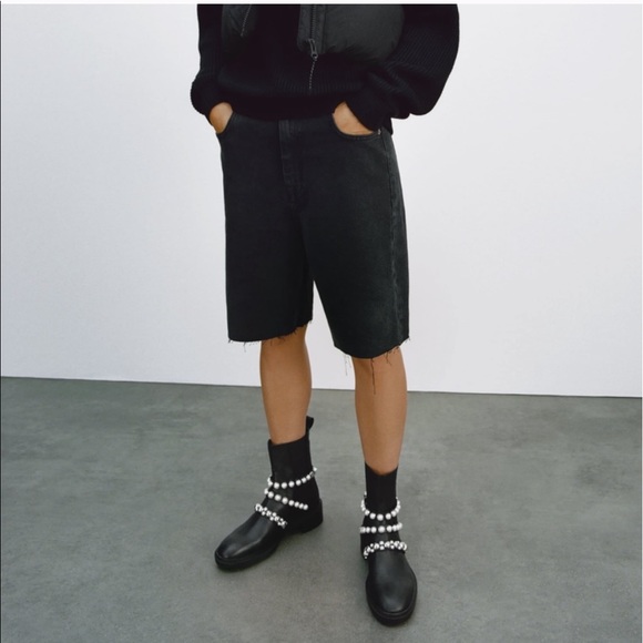 LAST ONE ZARA US 6.5 Pearl strap leather booties - Picture 15 of 16